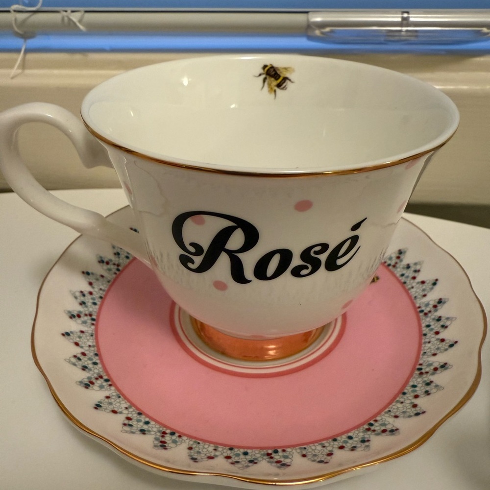 Anthropologie x Yvonne Ellen Rosé Teacup and Saucer Set